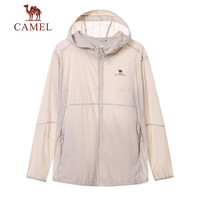 骆驼（CAMEL）户外防晒衣原纱面料透气防紫外线UPF50+外套皮肤衣  L 橡木灰，男女同款
