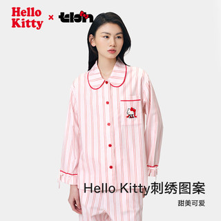 野兽派 Hello Kitty 天丝棉条纹家居服套装