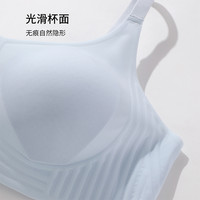 雅黛俪无痕内衣女夏季薄款凉感透气美背文胸果冻条软支撑提拉胸罩 浅蓝 M