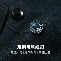 【含桑蚕丝+7A抗菌】罗蒙男士休闲长袖POLO衫2024秋季翻领T恤 190 4T091358黑色