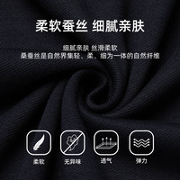 【含桑蚕丝+7A抗菌】罗蒙男士休闲长袖POLO衫2024秋季翻领T恤 195 7T486552宝蓝【长袖款】