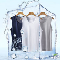 诗莉奥(SHILIAO)网眼透气男士冰丝夏季薄款修身健身运动男无袖背心男打底
