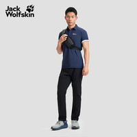 JackWolfskin狼爪CHOLA男士户外吸湿速干POLO短袖T恤5823331 黑色/6000 XL