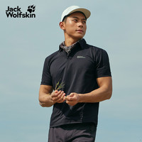 JackWolfskin狼爪CHOLA男士户外吸湿速干POLO短袖T恤5823331 黑色/6000 3XL