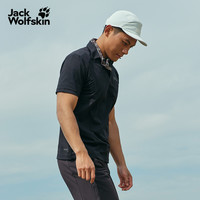 JackWolfskin狼爪CHOLA男士户外吸湿速干POLO短袖T恤5823331 黑色/6000 S
