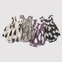 巴厘小猪宝宝夏装女宝背带包屁衣夏季无袖薄款连体衣幼儿哈衣爬服婴儿衣服 一茄顺利鸭   66cm