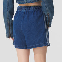 Adidas/阿迪达斯FIREBIRD SHORT女时尚简约短裤舒适透气牛仔裤 蓝色