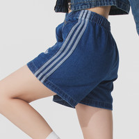 Adidas/阿迪达斯FIREBIRD SHORT女时尚简约短裤舒适透气牛仔裤 蓝色 XL