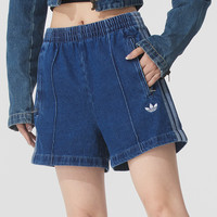 Adidas/阿迪达斯FIREBIRD SHORT女时尚简约短裤舒适透气牛仔裤 蓝色 L