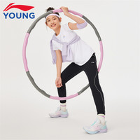 李宁综合体能系列女大童运动长裤薄款卫裤针织速干舒适休闲长裤 黑色