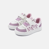Kappa Kids卡帕童鞋单网透气儿童板鞋潮流时尚百搭男童运动鞋休闲女童跑鞋 米白粉紫 37码适合脚长约225mm