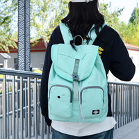日系防水旅行双肩包高中大轻便男女背包书包大容量妈咪包 绿色