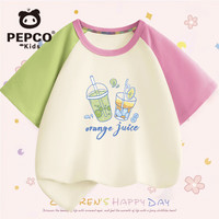 MINI PEPCO小猪班纳童装女童短袖t恤纯棉夏季新款女孩宽松透气半袖洋气夏装 【100%纯棉短袖T】  建议【75-90斤】