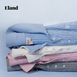 【缤纷棉棉冰】Eland衣恋针织T恤女polo领含莫代尔短袖25夏季 浅粉色(26)L/Pink 165/M