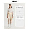 【棉棉冰】Eland衣恋短袖女针织T恤绞花毛衣POLO衫夏季款 象牙白/白色(39)I-A款EEKWE24E01 S/160