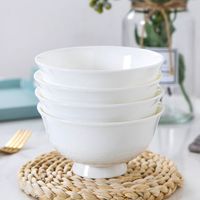 釉下彩景德镇陶瓷碗家用纯白骨瓷白色餐具米饭碗碗吃面碗饭碗