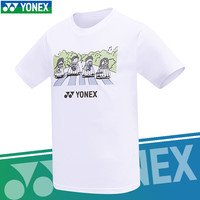 YONEX新款尤尼克斯YY羽毛球服男女款运动文化衫上衣短袖T恤 男款-115033BCR-黑 XL