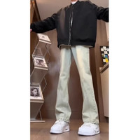 POUM 美式复古 男士牛仔裤 3XL 【165-180斤】 黑色