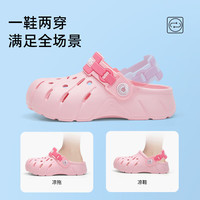 泰兰尼斯夏季儿童洞洞鞋男童包头防踢宝宝拖鞋女童防滑软底沙滩鞋 粉色 30 适合脚长19.5cm