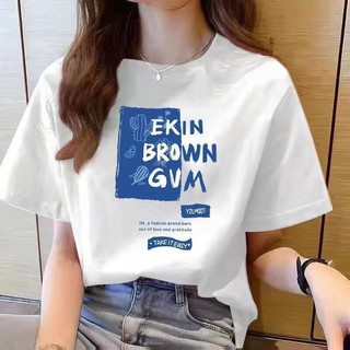 夸梦夏季纯棉短袖T恤女美式复古时尚百搭洋气上衣ins潮流女士半袖 白色【DIRECTION】 M 【95-110斤】