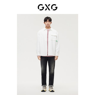 GXG男装 白色翻领长袖衬衫 22年秋季城市户外系列 白色. 185/XXL
