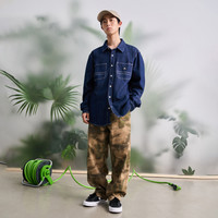 CONVERSE匡威 春日外套男牛仔上衣叠穿经典翻领衬衫10028411