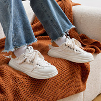 KAPPA卡帕女鞋清仓低帮板鞋女2025百搭休闲小白鞋女透气运动鞋 27CJ韩国白/雄鹿棕 40