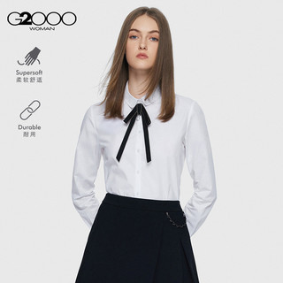 【易打理】G2000女装2025平滑亲肤上衣可拆卸蝴蝶结长袖衬衫. 170/88A/L