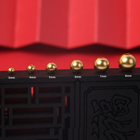 权大福足金999黄金珠子小散珠转运珠手链古法半实心金珠手串配珠圆珠 16mm雕花珠约2.1g