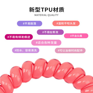 HOSUKKO电话线发圈女头绳无痕高弹力时尚发饰一见倾心系列 甜蜜糖果M 2个
