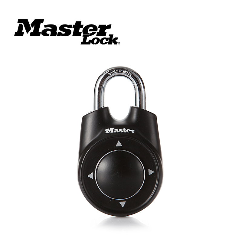 玛斯特（Master Lock）方向密码锁房储物柜子挂锁可调密码锁加粗合金钢锁钩 旅行锁 1500ID黑色