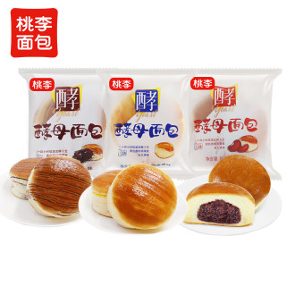 桃李 酵母面包牛奶红豆巧克力混合味940g早餐手撕糕点心零食整箱12袋