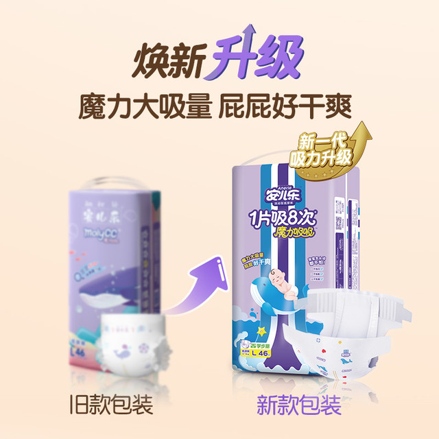 安儿乐 魔力吸吸纸尿裤 S56/M50/L46/XL42/XXL38