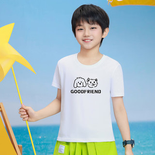 真维斯童装2025夏季新款男女童同款透气圆领短袖T恤儿童印花NZ