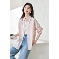 梵希蔓粉色防晒衬衫女2025年夏季防晒上衣宽松显瘦轻薄防晒衫 M8039 粉色 M