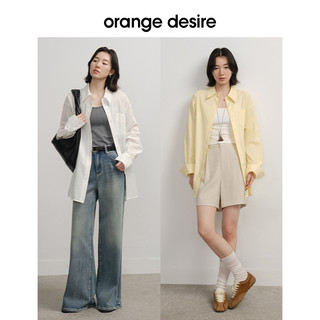 【黄油多士】orange desire春日欧若风条纹衬衫2025春新宽松衬衣 M