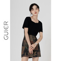 桂儿(guier)高腰a字显瘦短裙半身裙女2025新款夏季设计感小众裙子