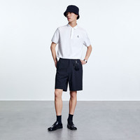 太平鸟男装夏季白色短袖Polo衫 XXL 白色1(修身)