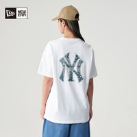 New Era纽亦华夏季MLB印花运动短袖T恤男女潮圆领NY宽松 XXL 13527271-白色汉堡