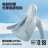 真维斯冰丝防晒衣男女夏季防紫外线upf50+薄款透气防晒服连帽外套 蓝灰#MZS中国绿标 L