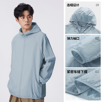 真维斯白色防晒衣男夏季轻薄款外套透气速干防紫外线防晒服女 冰蓝#MZS绿曲山 L