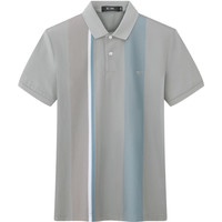 七匹狼短袖t恤男士2025夏季纯棉中年高端条纹翻领polo衫男装