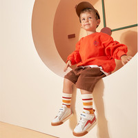 kids.ing儿童高帮板鞋春季男童校园小白鞋软底防滑女童鞋 黄色 大力薯条 28 适合脚长16.6-17.3cm