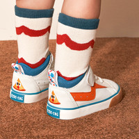 kids.ing儿童高帮板鞋春季男童校园小白鞋软底防滑女童鞋 绿色 披萨侠 33 适合脚长19.9-20.3cm