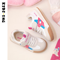 kids.ing儿童板鞋男女童春季防滑校园小白鞋休闲运动鞋德训鞋 红蓝小白鞋 37 适合脚长22.7-23.2cm