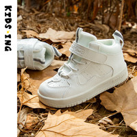 kids.ing【春秋合集】校园小白鞋儿童板鞋休闲鞋男女童中大童运动休闲板鞋 白色高帮 29 适合脚长17.4-18cm