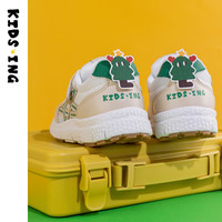 kids.ing【春夏特惠】儿童运动鞋男童春季女童轻便休闲跑步童鞋 米白 33 适合脚长19.4-20.0cm