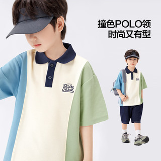 左西童装男童短袖t恤儿童POLO衫上衣2025新款男孩夏季半袖潮