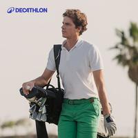 迪卡侬polo衫男短袖爸爸T恤男款透气体恤商务纯色运动上衣SAG1 藏青色 升级款