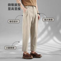 雅鹿宽松休闲西裤男高弹抗皱男士长裤2025春季商务时尚吸汗透气直筒裤 黑色 3XL